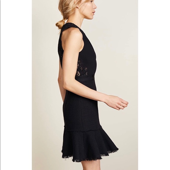 Rebecca Taylor Luna Script Lace Back Tweed Dress - Picture 2 of 8